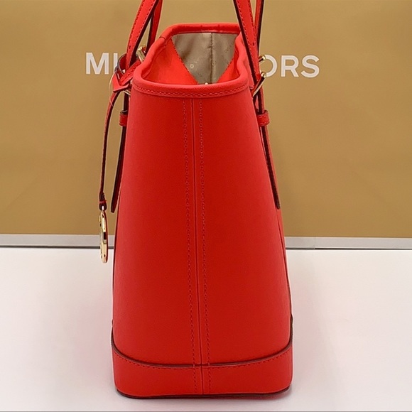 Michael Kors Jet Set Travel Small Leather Top Zip Shoulder Tote Handbag - Picture 10 of 16